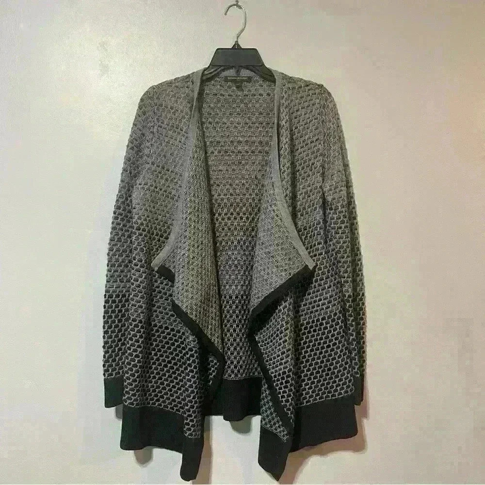 Banana Republic Grey and Black open cardigan Size XS 10% Wool Outdoor Winter